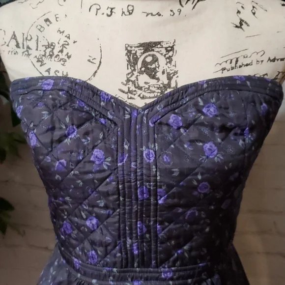 Rebecca Taylor 100% Silk Quilted Floral Dress 12 - Picture 4 of 11